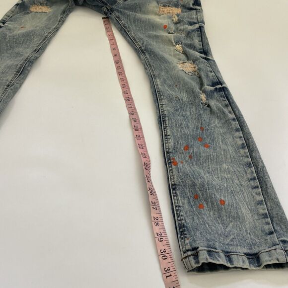 Evolution in Design Jeans Men's 38x32 Distressed Color Splash Y2K Hip Hop Skater - Picture 6 of 13